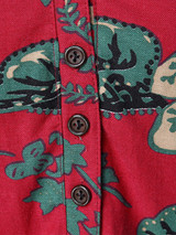 Casual V-Neck Pocket Chinoiserie Printed Shift Dress Casual V-Neck Pocket Chinoiserie Printed Shift Dress