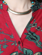 Casual V-Neck Pocket Chinoiserie Printed Shift Dress Casual V-Neck Pocket Chinoiserie Printed Shift Dress