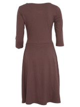 Casual V Neck Cotton Plain Skater-dress