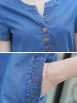 Casual Acid Wash Denim Casual Dress