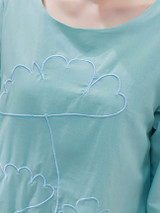 Casual Round Neck Embroidery Plain Shift Dress