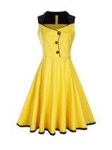 Casual Special Designed Sweet Heart Color Block Skater Dress