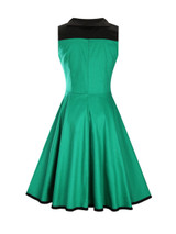 Casual Special Designed Sweet Heart Color Block Skater Dress