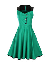 Casual Special Designed Sweet Heart Color Block Skater Dress