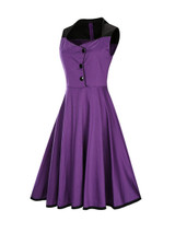 Casual Special Designed Sweet Heart Color Block Skater Dress