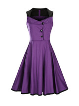 Casual Special Designed Sweet Heart Color Block Skater Dress
