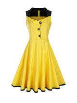 Casual Special Designed Sweet Heart Color Block Skater Dress