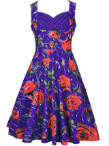 Casual Sweet Heart Pleated Bodice Skater Dress In Floral Printed