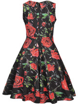 Casual Sweet Heart Pleated Bodice Skater Dress In Floral Printed