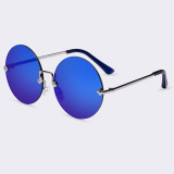 Round Rimless Sunglasses