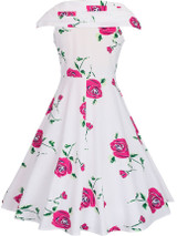 Casual Remarkable V-Neck Floral Printed Skater Dress