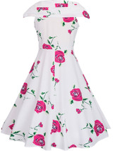 Casual Remarkable V-Neck Floral Printed Skater Dress