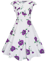 Casual Remarkable V-Neck Floral Printed Skater Dress