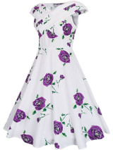 Casual Remarkable V-Neck Floral Printed Skater Dress