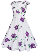 Casual Remarkable V-Neck Floral Printed Skater Dress