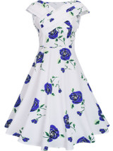 Casual Remarkable V-Neck Floral Printed Skater Dress