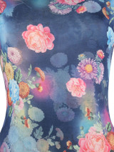 Casual Round Neck Graceful Design Floral Printed Bodycon Dress