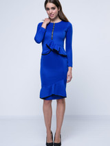 Casual Falbala Fantastic &Stylish Round Neck Bodycon Dress