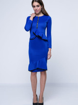 Casual Falbala Fantastic &Stylish Round Neck Bodycon Dress