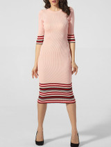Casual Crew Neck Striped Bodycon-dress