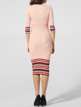Casual Crew Neck Striped Bodycon-dress