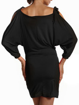 Casual Solid-Color Open Shoulder Bodycon Dress