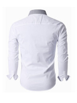 Casual Color Block Patchwork Small Lapel Men's Shirt