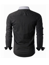Casual Color Block Patchwork Small Lapel Men's Shirt