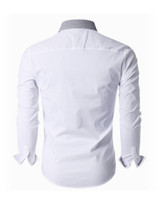 Casual Color Block Patchwork Small Lapel Men's Shirt