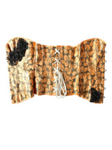 Casual Strapless Lace-Up Floral Printed Waist Slimming Corset