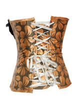 Casual Strapless Lace-Up Floral Printed Waist Slimming Corset