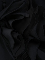Casual Band Collar Cascading Ruffles Plain Blouse