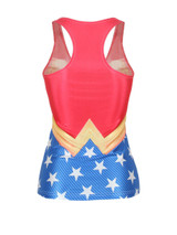 Casual Racerback Color Block Star Scoop Neck Tank Top