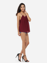 Casual Racerback Halter Chiffon Plain Blouse