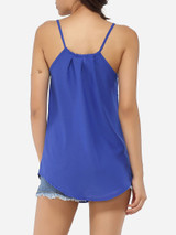 Casual Loose Fitting Spaghetti Strap Chiffon Plain Camisole