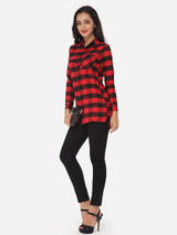 Casual Plaid Loose Fitting Exquisite Button Down Collar Blouse