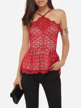 Casual Spaghetti Strap Lace Lace Plain Camisole