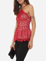 Casual Spaghetti Strap Lace Lace Plain Camisole