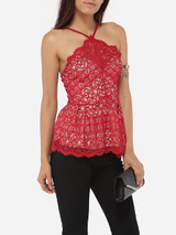 Casual Spaghetti Strap Lace Lace Plain Camisole