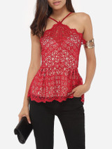 Casual Spaghetti Strap Lace Lace Plain Camisole