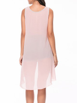 Casual High-Low Color Block Hollow Out Blouse
