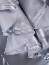 Casual Band Collar Cascading Ruffles Solid Blouse