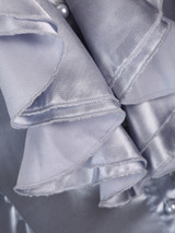 Casual Band Collar Cascading Ruffles Solid Blouse