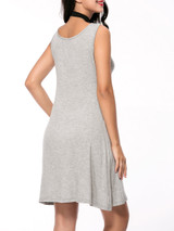 Casual Round Neck Multi-Color Skull Printed Sleeveless Shift Dress