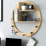 Scandi Wall Storage Shelves with Hooks