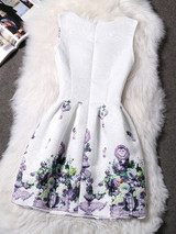 Casual Round Neck Unique Printed Fabulous Skater Dress