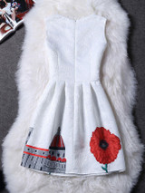 Casual Round Neck Sleeveless Printed Excellent Skater Dress