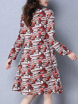 Casual Round Neck Pocket Glamorous Printed Shift Dress Casual Round Neck Pocket Glamorous Printed Shift Dress