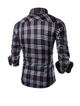 Casual Classic Patch Pocket Plaid Men Shirt