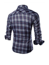 Casual Classic Patch Pocket Plaid Men Shirt